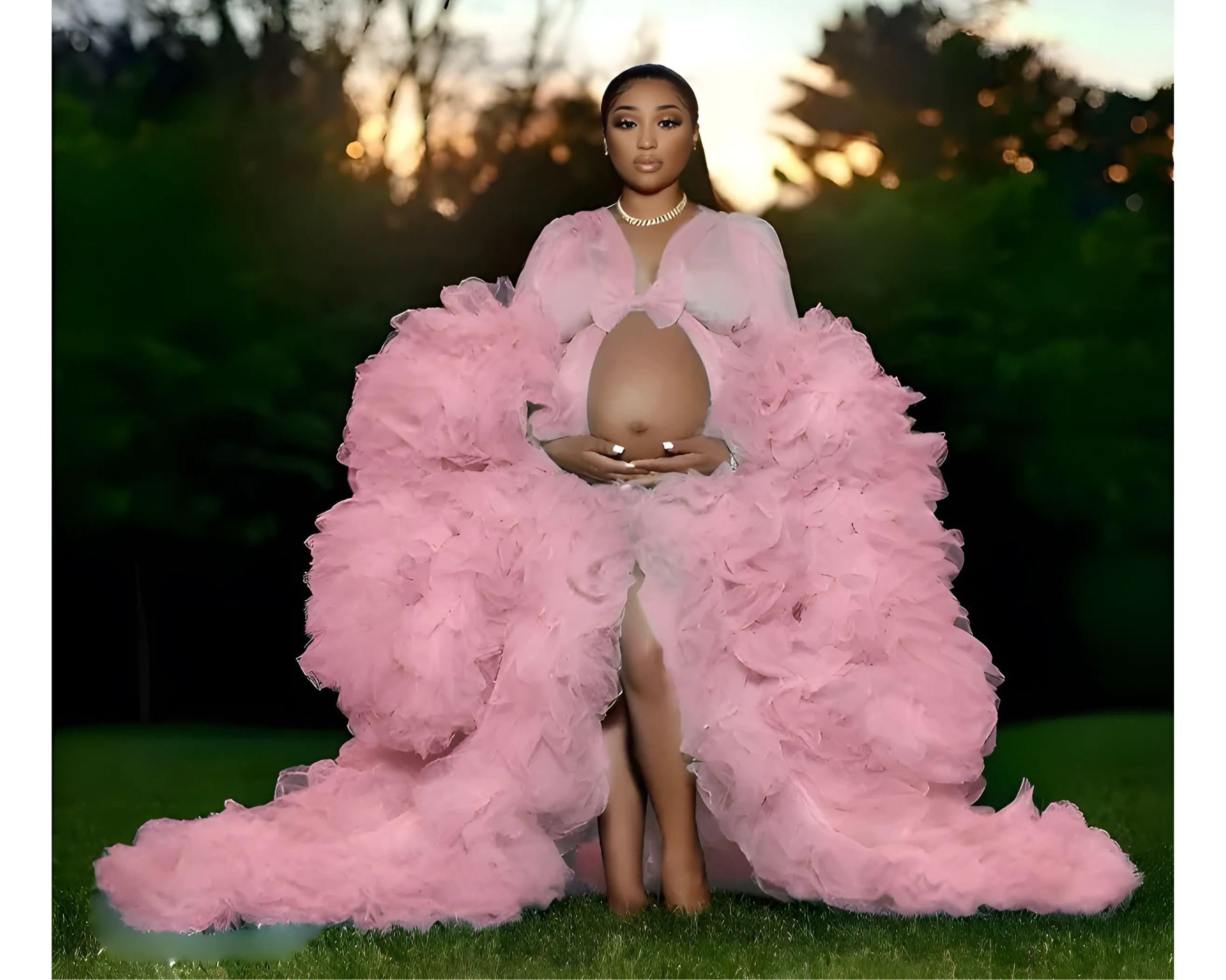 Pink Petite Maternity Dresses For Baby Shower Maternity Soft Rib