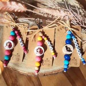 Personalized keychain with motif beads for children, name, school, kindergarten, Ranzenbaumler pendant