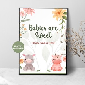 Babies are Sweet Sign, Baby Shower, INSTANT DOWNLOAD, Printable Baby Shower Sign