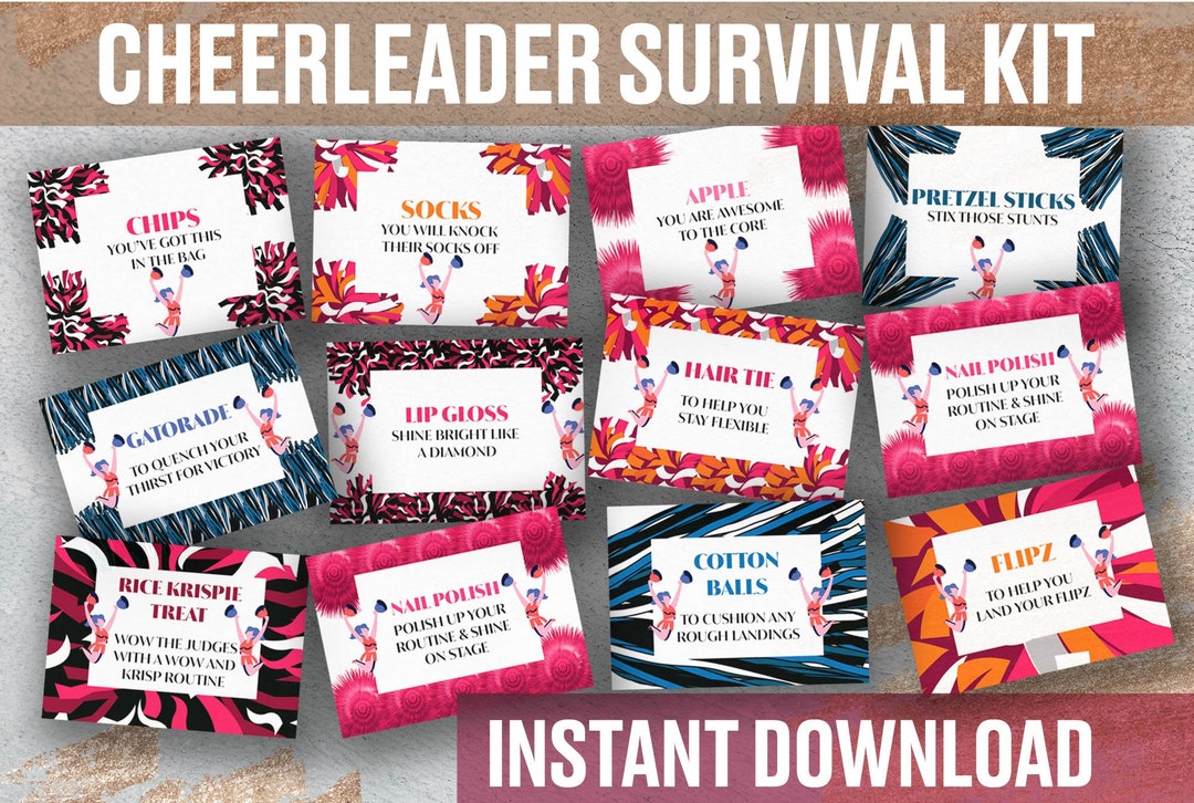 24 PRINTABLE Cheerleader Survival Kit Cheerleading Competition Survival