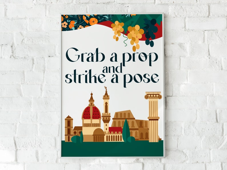 ITALY Photo Booth Props, INSTANT DOWNLOAD, Printable Fun Photo Booth