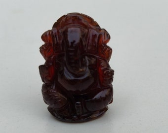 Gomed HESSONITE Garnet Gemstone Carving Natural Untreated Hessonite Hand Carved Ganesha Idol In Natural Gomed Ganesha