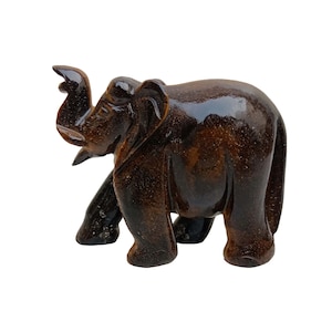 Handmade Tiger Eye elephant Hand carved gemstone elephant Animal spirit totem Personalized gift for him for mom May birthstone