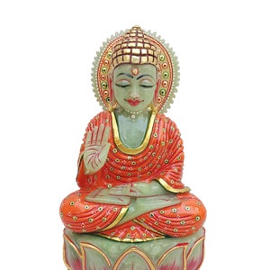 Jade Buddha , Handmade buddha statue , handcarved jade stone buddha, gem stone buddha, gem stone Idols, light green aventurine article