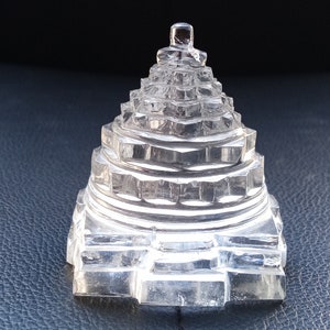 Natural Crystal Quartz Handmade Shree Yantra Handicraft Gemstone clear Quartz Shri-yantra Diwali Shree Yantra Pujan Yantra Mahalaxmi  Yantra