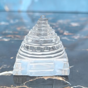 Natural Crystal Quartz Handmade Shree Yantra Handicraft Gemstone clear Quartz Shri-yantra Diwali Shree Yantra Pujan Yantra Mahalaxmi  Yantra