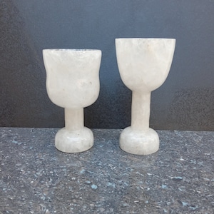 Wine Glass / Unique Wineglass / Stone Cup / Natural White Quartz Handmade Cups / Small Cups Home Decor Hand Craft Natural Stone