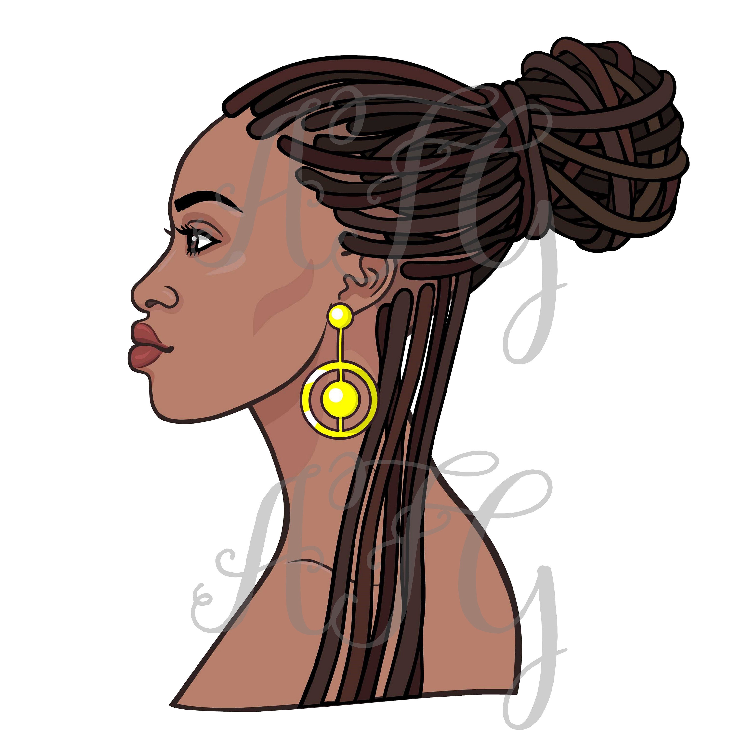 Black Woman Woman With Braids Clipart African Decor - Etsy