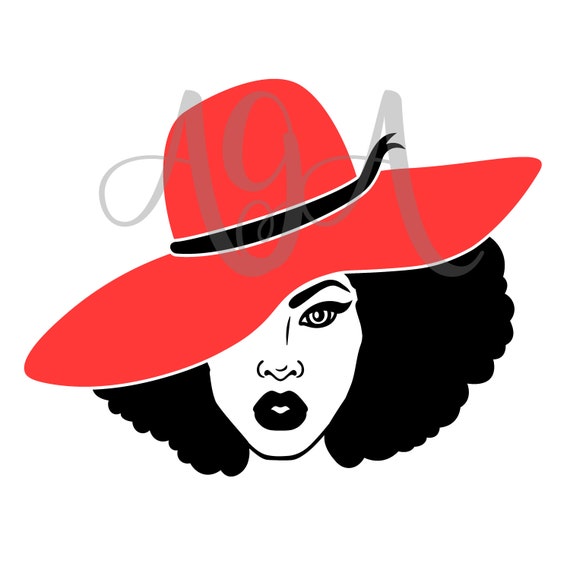 Black Woman With Afro Clipart, Black Women With Red Hat
