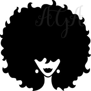 Afro hair woman, , clipart, Instant Download, PNG, Sublimation, African American woman, Black woman afro, black girl, Afro funky retro
