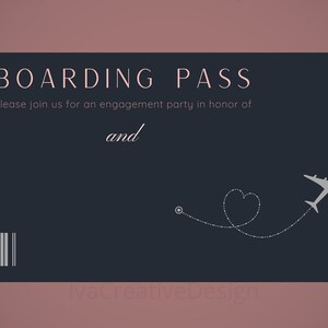 Customizable Boarding Pass Card Wedding Invitation Gift Modern Design Download PNG