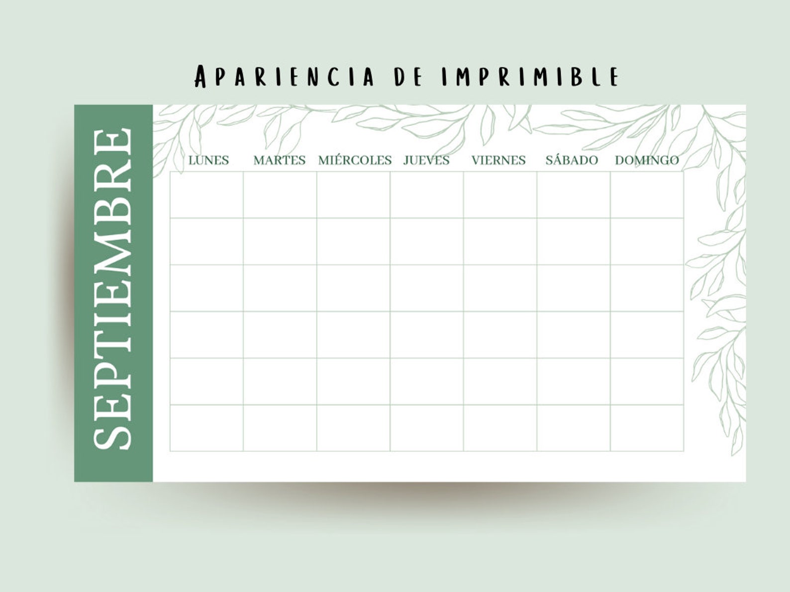 Calendario personalizable sin fechas para imprimir