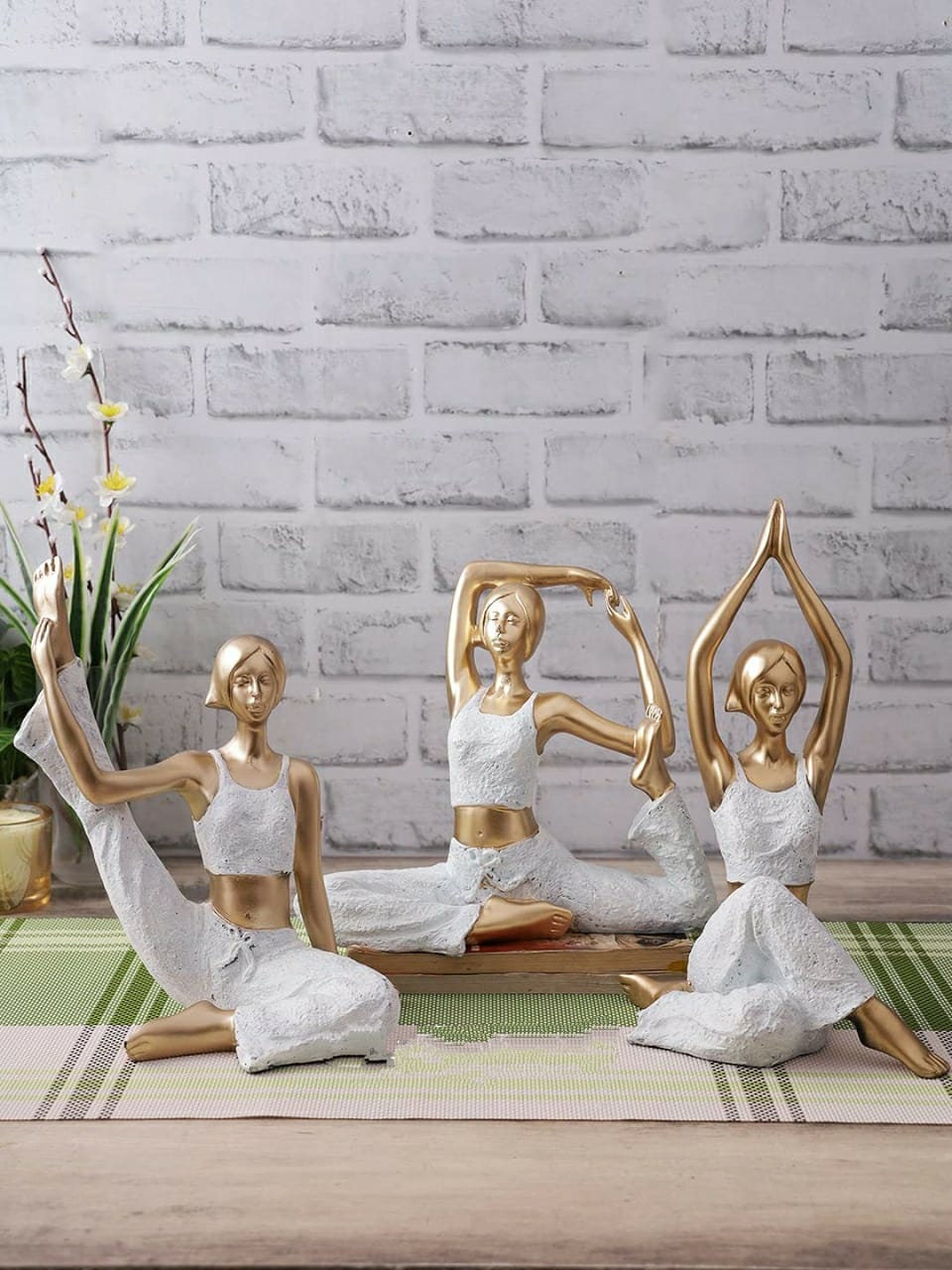 Resin Yoga Posture Lady Statue 11.5 Inches x 7.5 Inches x 4 Etsy