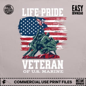 Iwo Jima Marine Memorial PNG: US Flag Patriotic Design (Digital Download