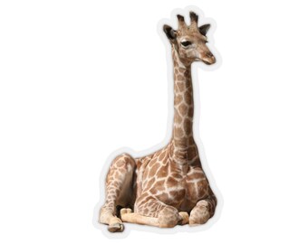 Giraffe sticker, baby giraffe gift, giraffes, baby animal stickers, cute animal stickers, photo stickers, safari animals, zoo animals