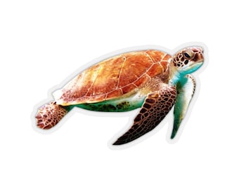 Sea turtle sticker, ocean animals photos, funny stickers, sea creatures decor, vinyl stickers for nursery