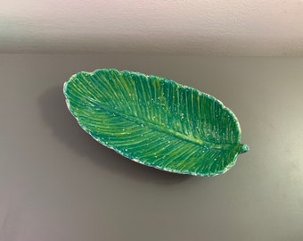 Hand painted leaf dish catch-all