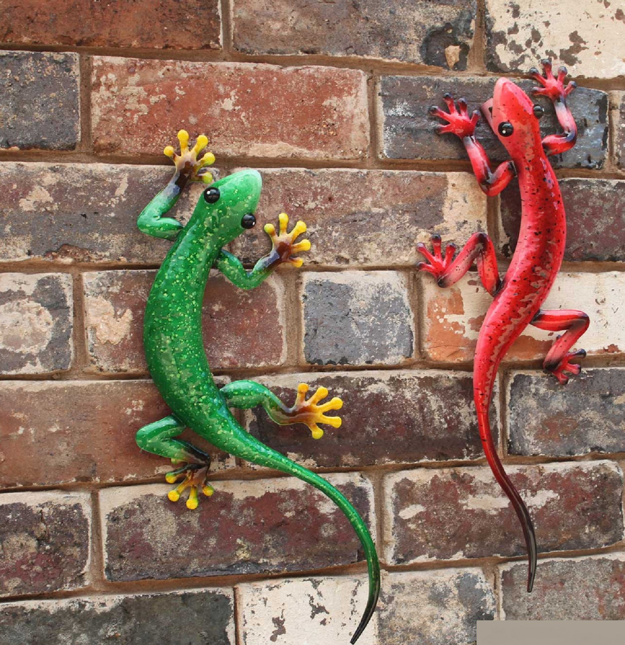 Metal Gecko Wall Art Green Hand Crafted Garden Ornament Etsy