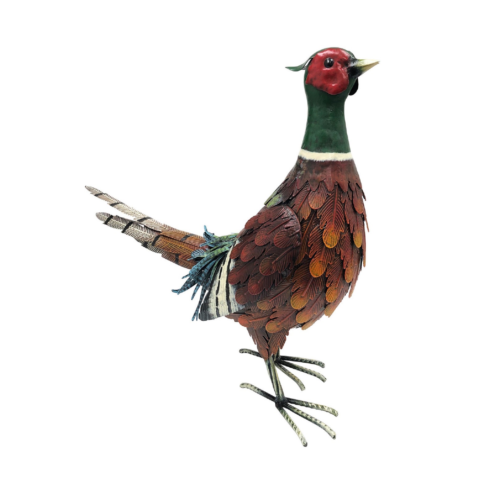 Metal Ringnecked Pheasant Hand Crafted Garden Sculpture Etsy