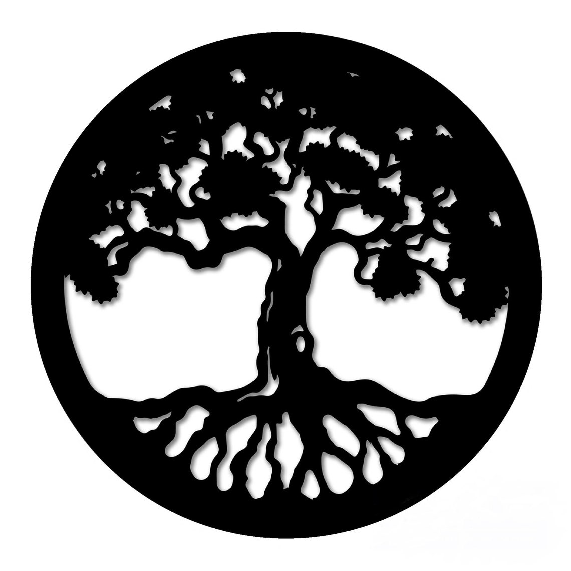 Black Metal Round Tree of Life Wall Art Hand Crafted Etsy