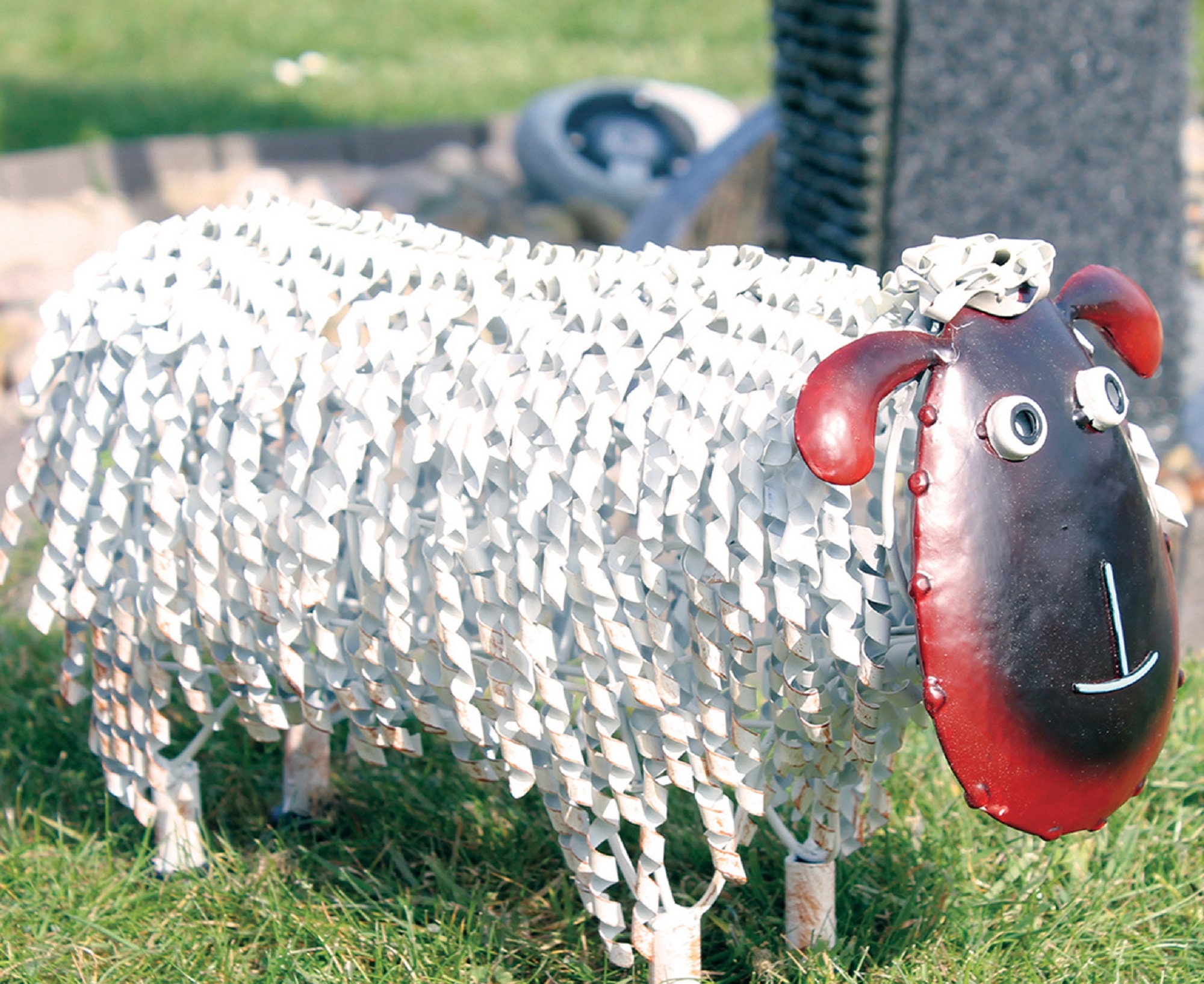 Small Metal Sheep Hand Crafted Garden Sculpture Ideal Gift Etsy