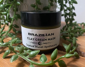 Brazilian Clay Cream Mask Dry Sensitive Redness Skin All Types Argan Jojoba Oil
