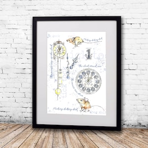 Hickory Hickory Dock illustration print