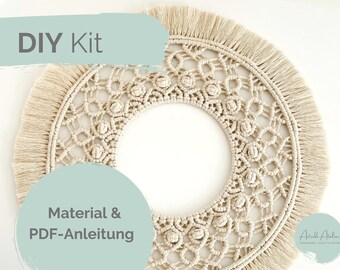 DIY kit macrame mandala | Material & PDF instructions, German | for advanced and beginners
