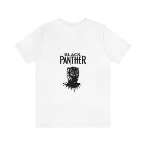 Unisex Kurzarm Schwarze Panther T-Shirt, Weiß Schwarz Panther Shirt
