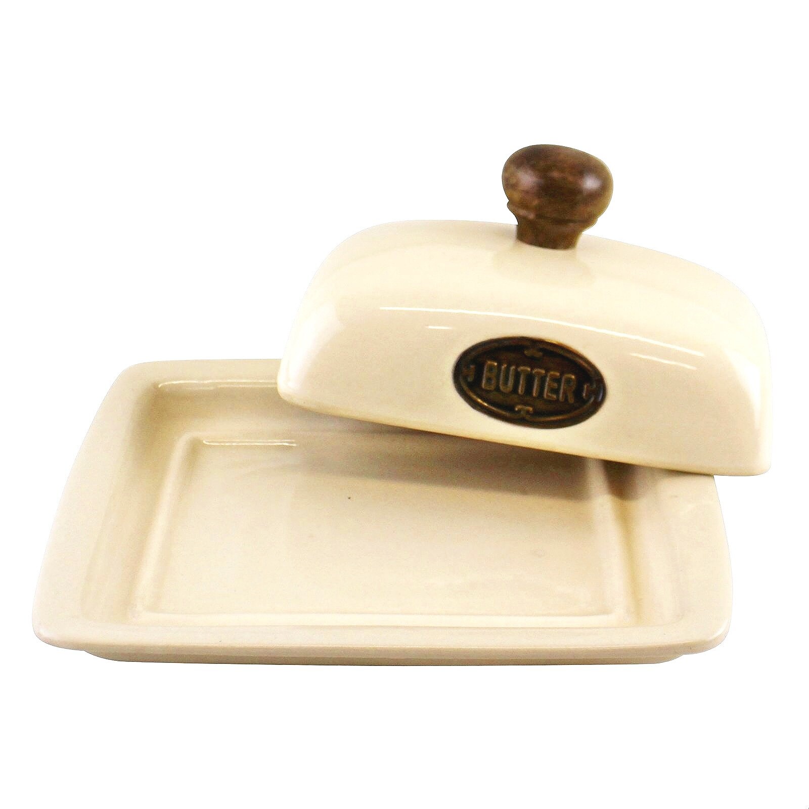 Country Cottage Cream Ceramic Butter Dish Etsy