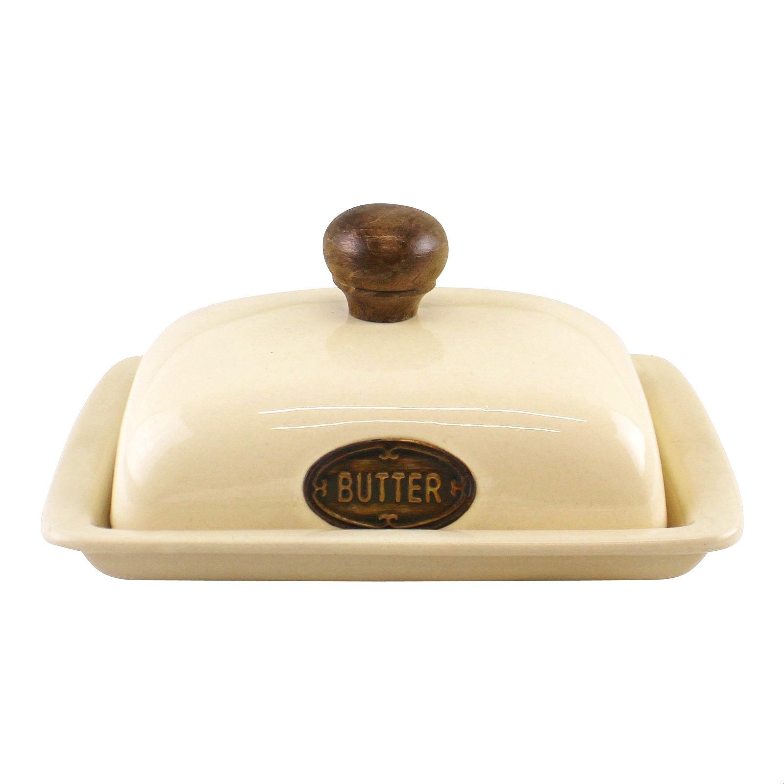 Country Cottage Cream Ceramic Butter Dish Etsy