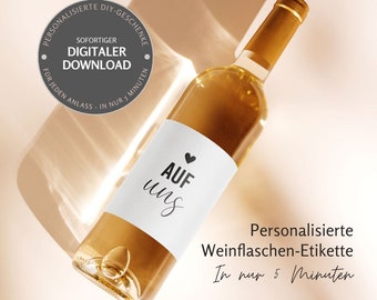 Wine label for personalized wine bottles | DIY | Last minute gift in just 5 MINUTES | To us