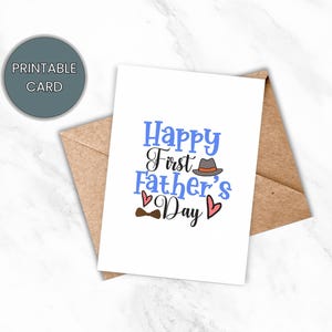 Carte de fête des pères, carte imprimable Happy Father's Day, première fête des pères, fête des pères mari, téléchargement immédiat, bricolage, carte numérique