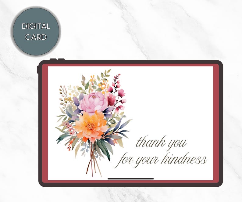 Floral Bouquet Thank You Card: Printable Design (digital Download) - Etsy