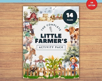 Farm Activity Pack: Kids' Printable Games and Puzzles, Rainy Day Book, Instant Download