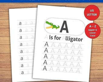 Alphabet Tracing Worksheets A-Z: Preschool & Kindergarten Practice (PDF Download)