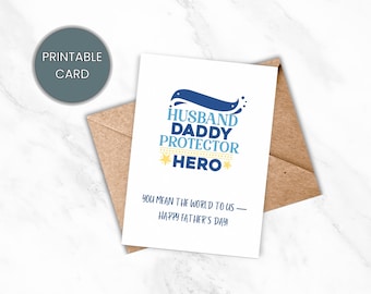 Printable Happy Father's Day Card, Instant Download,