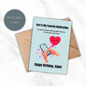 Funny Birthday Card for Husband or Boyfriend: Printable Card, Instant download