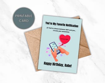 Printable Funny Birthday Card for Husband or Boyfriend, Instant download