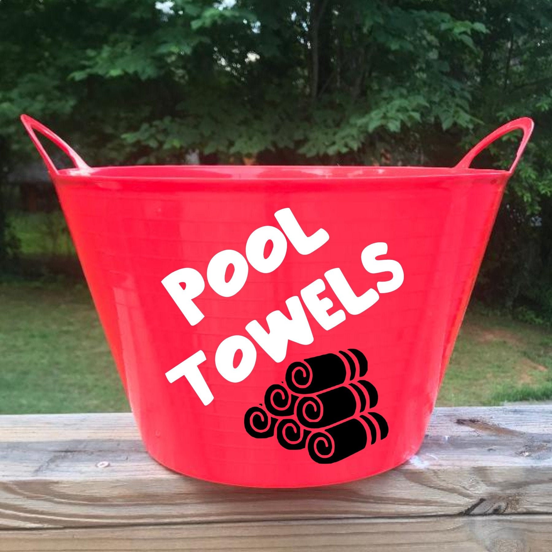 Pool Towels Bucket Towel Storage Pool Storage Bucket Etsy
