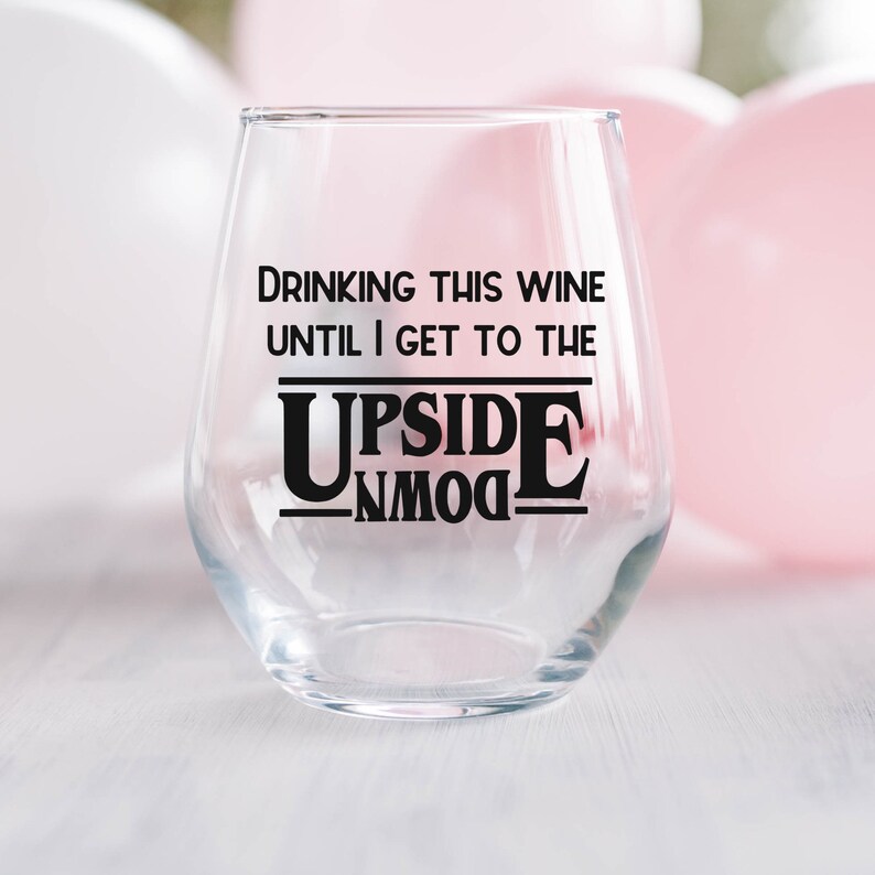 Stranger Things Wine Glass Stuck in the upside down | Etsy