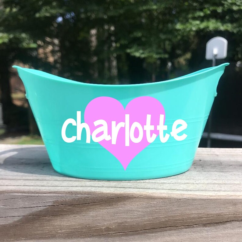 Custom Heart Name Bucket Personalized Bucket Heart Bucket Etsy