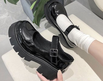 cute black platform shoes