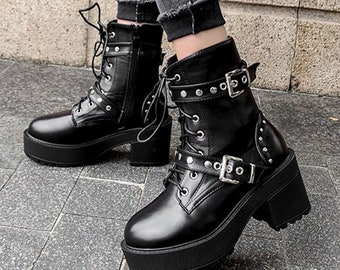 goth chunky boots