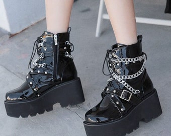 goth chunky boots