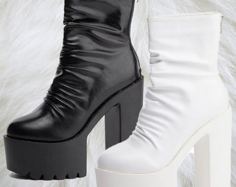 70s chunky heel boots