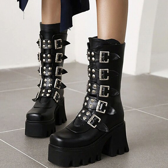 chunky platform goth boots
