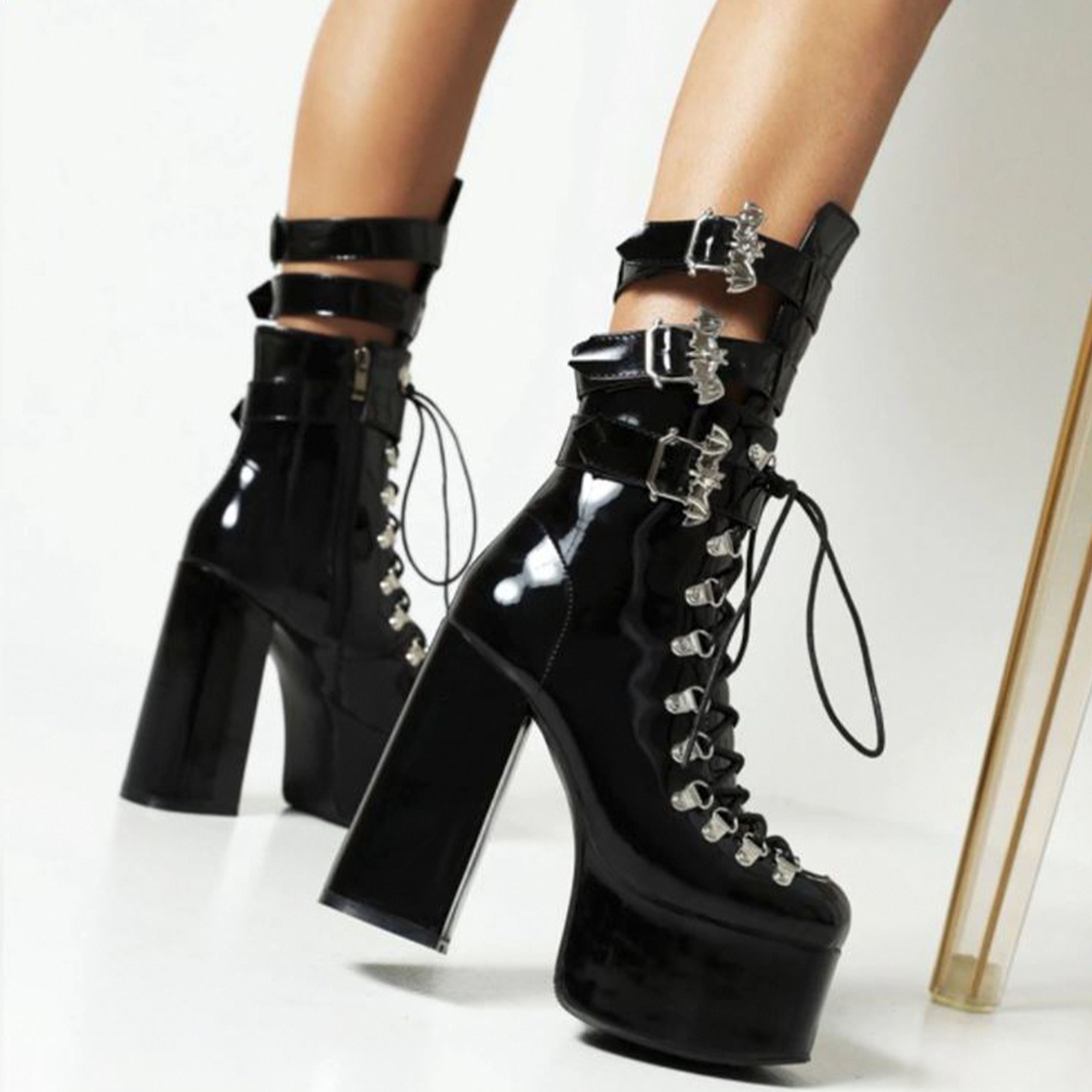 biker platform boots