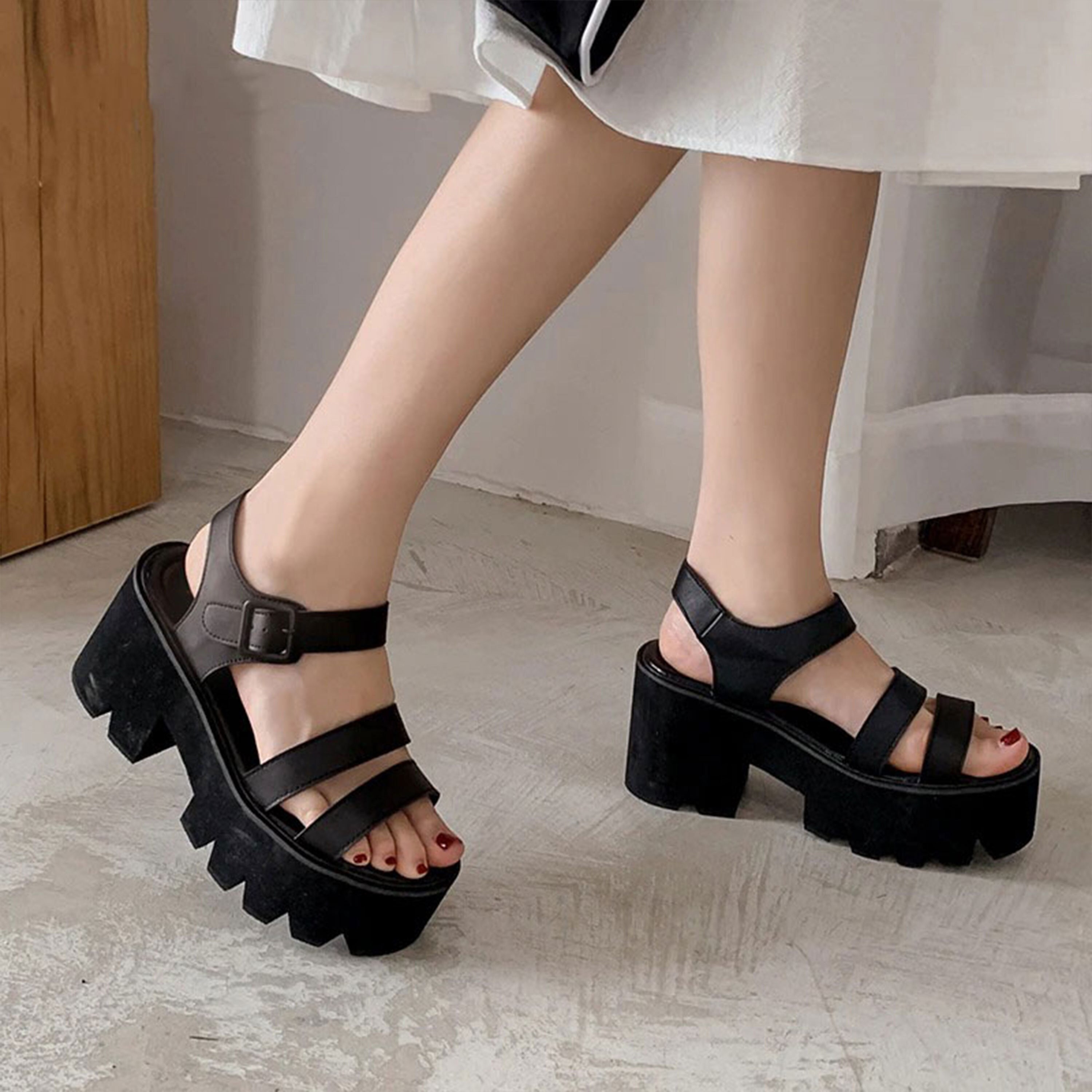 Platform Sandals Grunge Sandals Block Heel Sandals Chunky - Etsy