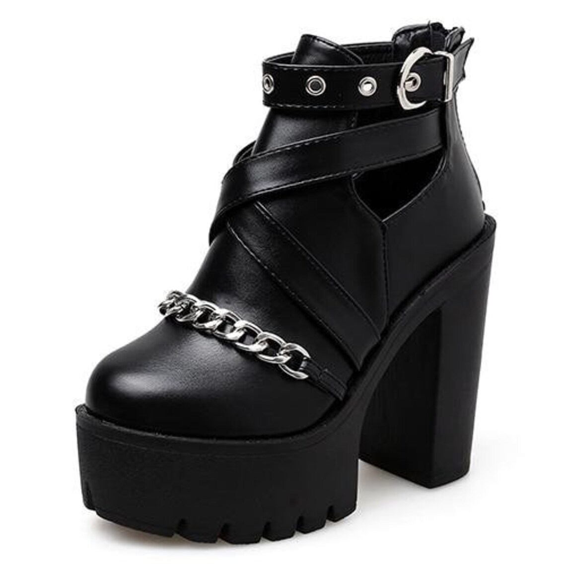 Women's High Heels Biker Boot Motorcycle Boot Platform Etsy
